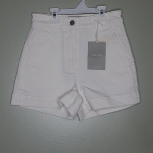 Everlane White High-Rise Cotton Shorts